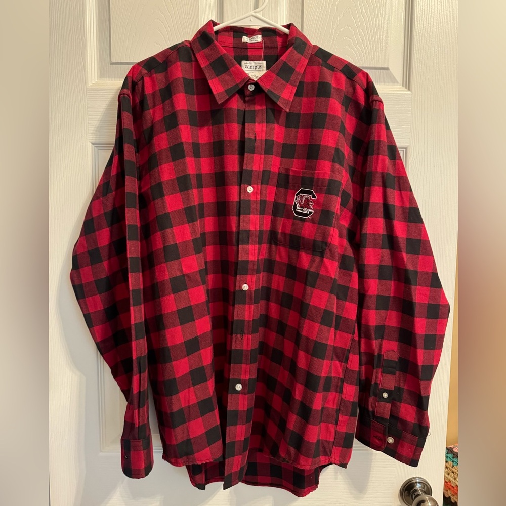 South Carolina Gamecock men’s embroidered flannel shirt